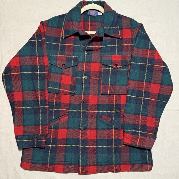 Vintage Pendleton Mackinaw Cruiser Wool Jacket Red Plaid Men’s Medium EUC! - Picture 1 of 6